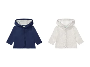 lupilu® Bluza niemowlęca z biobawełny z kapturem, 2 sztuki (Granatowy/jasnoszary, 86/92) - Bluzy i sweterki niemowlęce - miniaturka - grafika 1