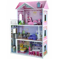 Figurki dla dzieci - Drewniany Domek Dla Lalek Julia Z Windą Mebelki Balkon - miniaturka - grafika 1