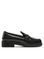 Półbuty damskie - Calvin Klein Loafersy Loafer W/M Bar Saff Lth HW0HW02076 Czarny - miniaturka - grafika 1