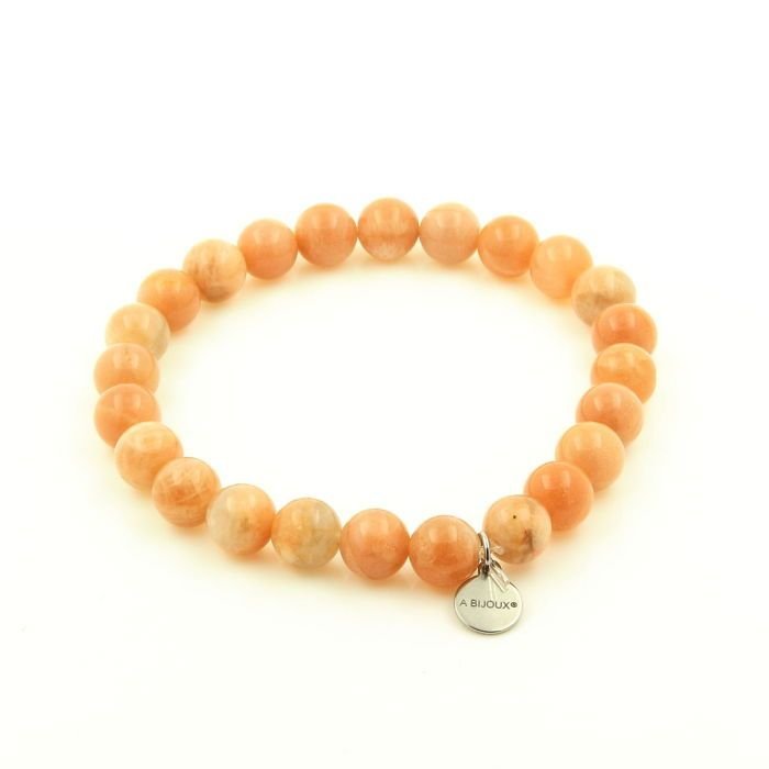 Kamienie i minerały. Bransoletka z koralików afrykańskiego kamienia słonecznego jakość 7A 8 mm. Wyprodukowano we Francji. Możliwość dostosowania roz..