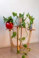 Kwietniki - Kwietnik drewniany na 4 rośliny dwupoziomowy 45cm - miniaturka - grafika 1