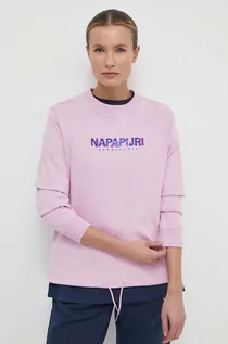 Bluzy damskie - Napapijri bluza bawełniana B-Kreis damska kolor różowy z aplikacją NP0A4HNWP1J1 - grafika 1