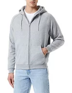 Bluzy męskie - Urban Classics Męska bluza z kapturem z zamkiem błyskawicznym, szary, 5XL TB014C-111 - miniaturka - grafika 1