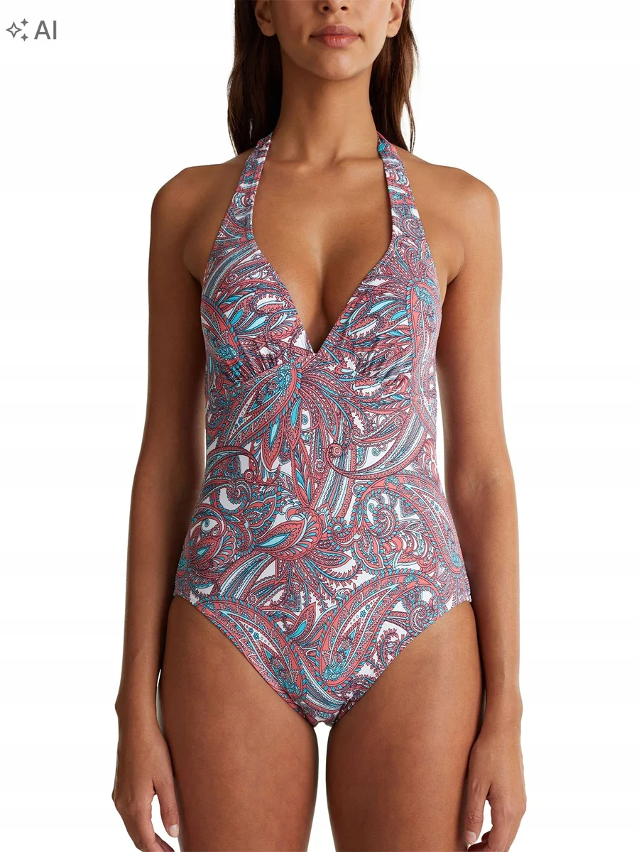 ESPRIT KOSTIUM KĄPIELOWY JEDNOCZĘŚCIOWY W PAISLEY 36 7DA