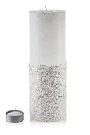 Świeczniki - ŚWIECA LAMPION WALEC 120X360 DIAMENT BIAŁY - miniaturka - grafika 1
