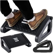 Podnóżki, podpórki, podkładki - Podnóżek biurowy podstawa pod stopy nogi do pracy biura masaż stóp regulowany regulacja wysokości Alogy czarny - miniaturka - grafika 1
