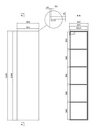 Szafki łazienkowe - Cersanit LARGA 160 słupek szary S932-021 - miniaturka - grafika 1