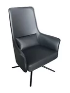 Fotele - Fotel wypoczynkowy VICTOR czarny PU eko-skóra - miniaturka - grafika 1