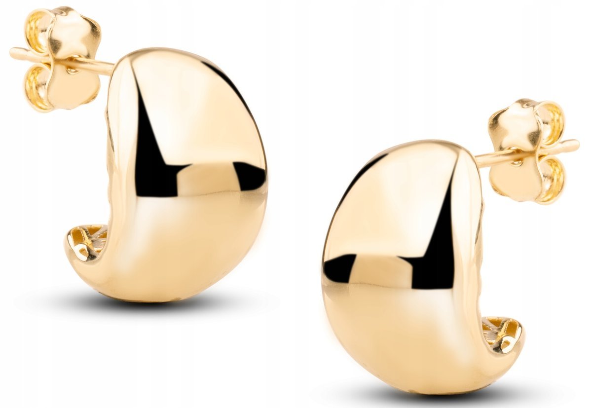 PIĘKNE KLASYCZNE ZŁOTE KOLCZYKI NA SZTYFT CLASSY 14KT 585