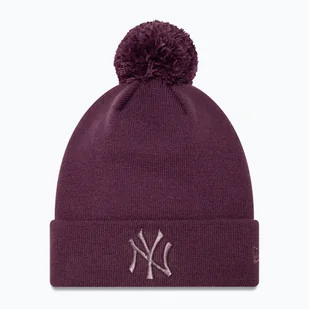 Czapka z daszkiem damska New Era Metallic Bobble Knit Beanie New York Yankees dark purple WYSYŁKA W 24H 30 DNI NA ZWROT - Czapki damskie - miniaturka - grafika 1