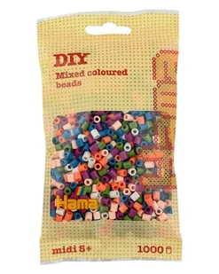 Hama 207-58 - różne kolory mix - 1000 koralików midi - Prace ręczne dla dzieci - miniaturka - grafika 1