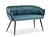 Sofy i kanapy - ŁAWKA ROSA MORSKI WELUR Z CZARNĄ PODSTAWĄ - miniaturka - grafika 1