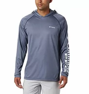 Bluzy męskie - Columbia Męska bluza z kapturem Terminal Tackle Heather Collegiate Navy Heather/White Logo, M - miniaturka - grafika 1