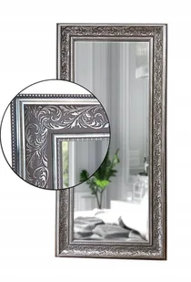 Luksusowe lustro w szaro srebrnej bogatej ramie 140x60 odporne na wilgoć U2 - Lustra - miniaturka - grafika 1