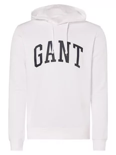 Gant - Męska bluza z kapturem, biały - Bluzy męskie - miniaturka - grafika 1