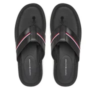 Klapki i japonki męskie - Japonki Tommy Hilfiger Core Hilfiger Toe Post Lh Sandal FM0FM05416 Czarny - miniaturka - grafika 1