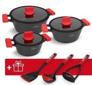 Zestaw garnków 6 el. Obsidian Zwieger + Łopatka, Chochla i Tłuczek Obsidian GRATIS - Zestawy garnków i patelni - miniaturka - grafika 1