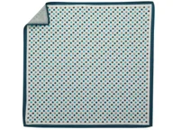 Krawaty i muchy męskie - Jedwabna biała poszetka w niebieskie i szare kropki EJ22 - miniaturka - grafika 1