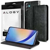 Gadżety USB - Etui ochronne z klapką skórzany portfel Alogy Wallet Case obudowa na telefon do Samsung Galaxy A54 5G Czarne - miniaturka - grafika 1