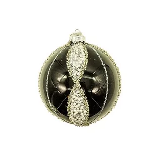 Bombka szklana zdobiona czarna 10 cm - Bombki - miniaturka - grafika 1