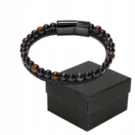 Bransolety męskie - Bransoletka Męska Elegancka 21 cm z Magnetycznym Zapięciem - miniaturka - grafika 1