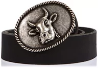 Paski - MGM Unisex pasek do stroju ludowego z paskiem krowy, czarny, 85, czarny, 85 - miniaturka - grafika 1