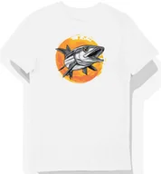 Koszulki męskie - Koszulka męska biała z motywem srebrnej barrakudy w wodzie M - miniaturka - grafika 1