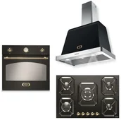 Zestawy AGD - Zestaw Built-in LOFRA DOLCEVITA 75/60 NERO MATT HRNM7A0 + FRNM69EE + HOOD 600/C - miniaturka - grafika 1
