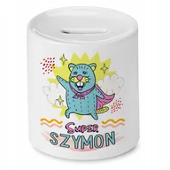 Skarbonki - Skarbonka 330 ml Dla Szymona Syna Dziecka Prezent z Nadrukiem ze Zdjęciem + Opakowanie na prezent (wzór 03) - miniaturka - grafika 1