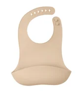 Śliniaki i fartuszki - Mombella Silikonowy Śliniak z Kieszonką 3D Light Brown - miniaturka - grafika 1