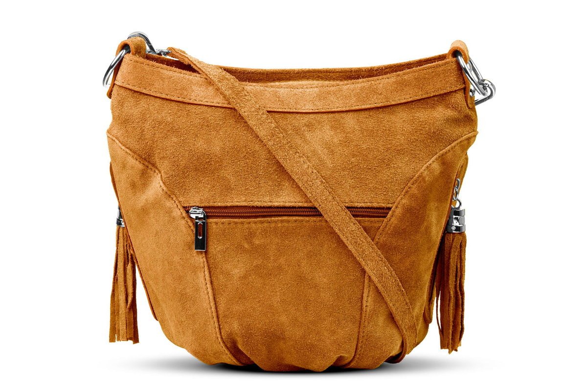 Torba Skórzana Vera Pelle Victoria Zamszowa Ruda