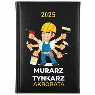 Notesy i bloczki - KALENDARZ TERMINARZ CZARNY NOTES A5 2025 MURARZ TYNKARZ AKROBATA WZORY - miniaturka - grafika 1
