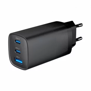 Ładowarka PowerDelivery 1xA 2xC GaN 65W Czarna - Ładowarki do telefonów - miniaturka - grafika 2