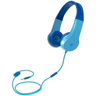 Motorola Sound JR200 - Słuchawki dla dzieci z kablem - ograniczenie głośności 85 dB z rozdzielaczem audio - wolne od BPA - od 3 lat - Niebieskie - Słuchawki - miniaturka - grafika 1