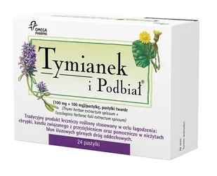 Omega Pharma Tymianek i Podbiał 24 szt. - Przeziębienie i grypa - miniaturka - grafika 1
