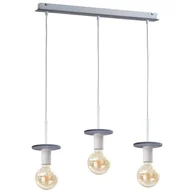 Lampy sufitowe - KET Loftowa LAMPA wisząca metalowa OPRAWA na listwie ZWIS oprawki na żarówki szare KET275 - miniaturka - grafika 1