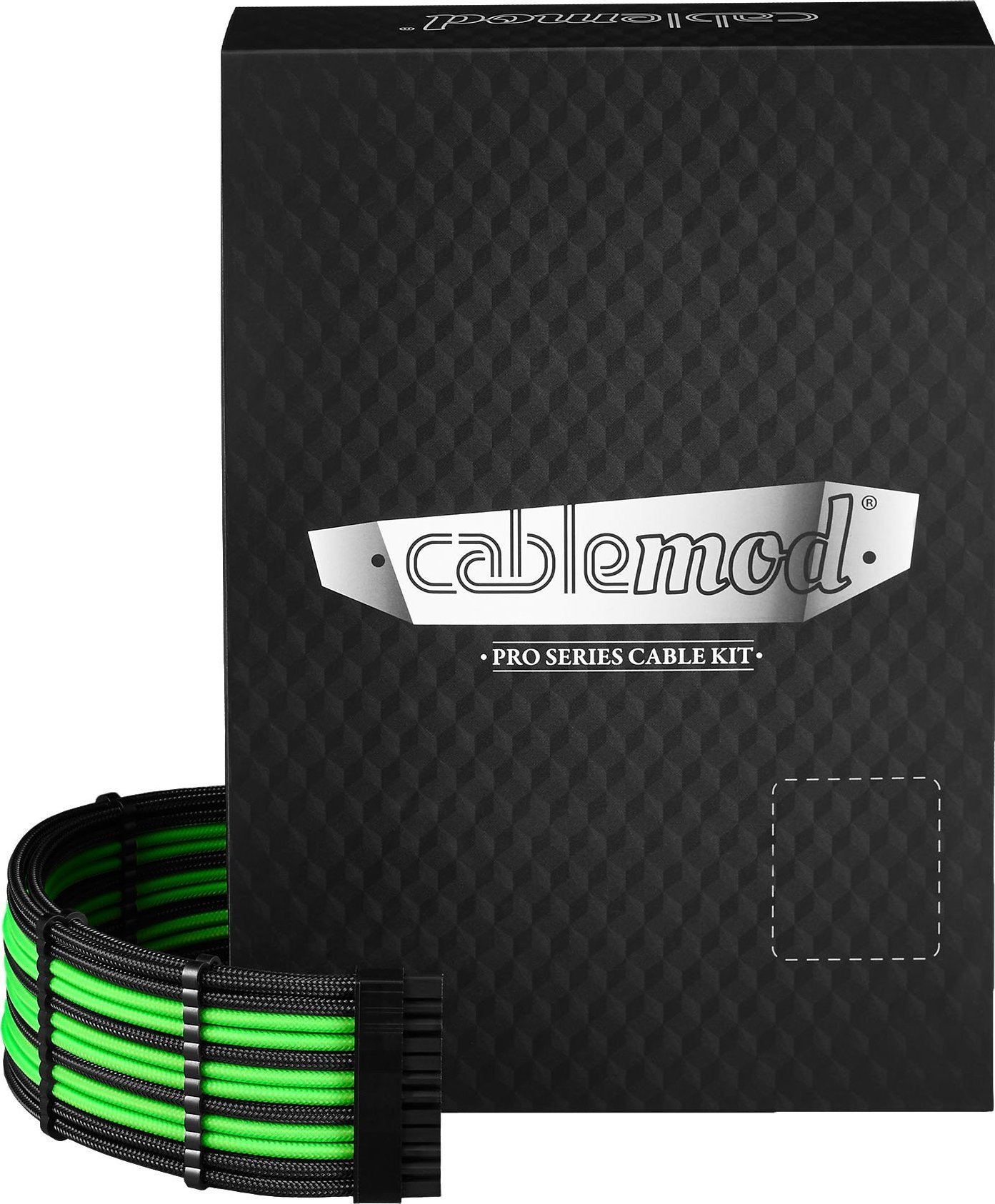 CableMod C-Series Pro ModMesh Sleeved 12V-2x6 12VHPWR Dual StealthSense Cable Kit for Corsair RMi, RMx Black Label - schwarz/hell grn