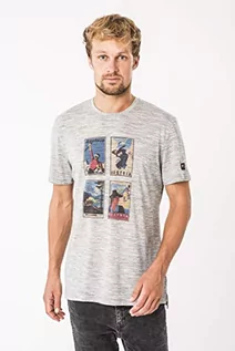 Koszulki męskie - super.natural męski t-shirt z krótkim rękawem, z wełny merynosów, M DIGITAL PRINT TEE, rozmiar: XXL, kolor: jasnoszary/Alpine Collage Austria Print SNM013463 - grafika 1