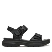 Sandały damskie - Sandały Rieker 66680-00 Czarny - miniaturka - grafika 1