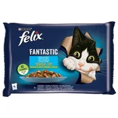 Mokra karma dla kotów - Purina Felix Fantastic Fantastic Rybne Smaki w galaretce saszetka 4x85g - miniaturka - grafika 1