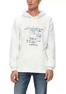 s.Oliver Męska bluza z długim rękawem z kapturem, biały, 3XL - Bluzy męskie - miniaturka - grafika 1