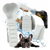 Shakery i bidony sportowe - BIDON dla Psa na wodę SILIKONOWY SKŁADANY z miską turystyczna BUTELKA 550ml - miniaturka - grafika 1