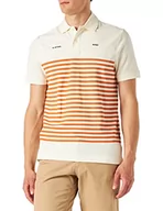 Koszulki męskie - G-STAR RAW Męska koszulka polo z nadrukiem Stripe s, Multicolor (Papyrus/Burned Orange Stripe 5864-d314), S - miniaturka - grafika 1