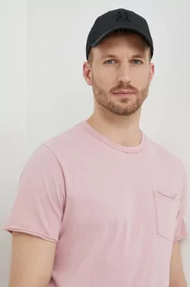 Koszulki męskie - Pepe Jeans t-shirt bawełniany Single Carrinson męski kolor różowy gładki - grafika 1