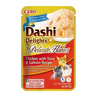 INABA CAT DASHI DELIGHTS FLAKES CHICK.TUN&SALM 40g - Przysmaki dla kotów - miniaturka - grafika 1