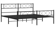 Łóżka - Czarne metalowe łóżko małżeńskie 180x200cm - Espux - miniaturka - grafika 1