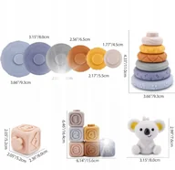 Zabawki sensoryczne - Klocki Sensoryczne Miękkie Gumowe Wieża Kreatywne Zestaw Gryzaki dla Dzieci - miniaturka - grafika 1