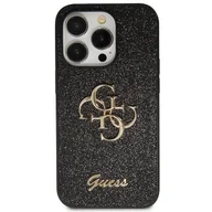 Etui i futerały do telefonów - Etui Guess GUHCP13XHG4SGK na iPhone 13 Pro Max 6.7" - czarne Glitter Script Big 4G - miniaturka - grafika 1
