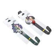 Ozdoby bożonarodzeniowe - Wieszak na drzwi świąteczny metalowy mix wzorów 23,5 cm czarny / zielony - miniaturka - grafika 1