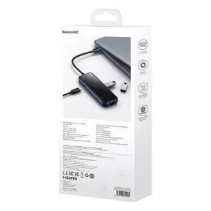 Hub 5w1 Baseus AcmeJoy series USB-C do 2xUSB 3.0 + USB 2.0 + USB-C PD + RJ45 (szary) - Huby USB - miniaturka - grafika 7